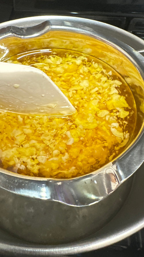 calendula balm close-up cooking